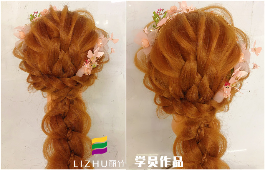 森系編發(fā)造型，南寧化妝培訓(xùn)班學(xué)員作品