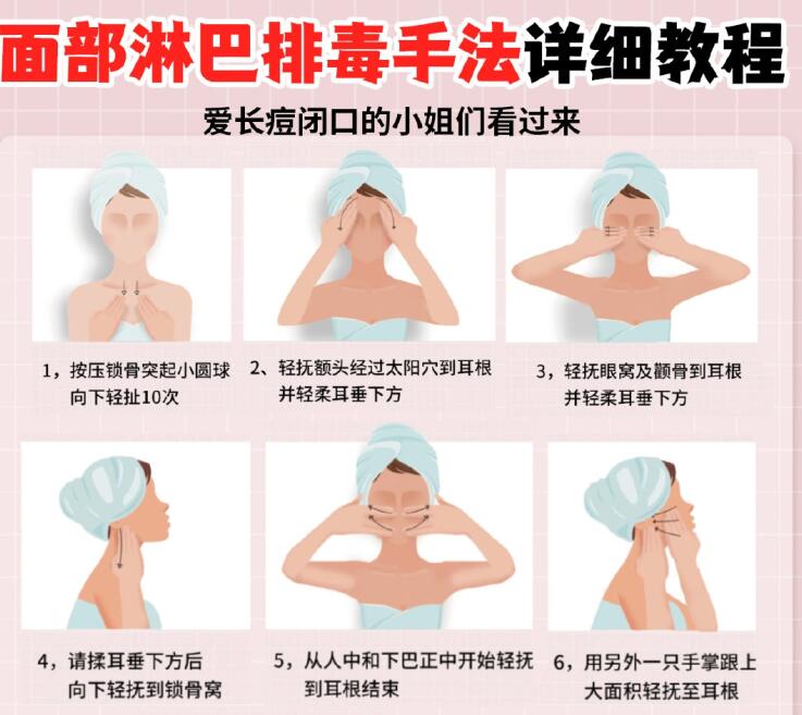 面部淋巴排毒教程，南寧美容教程分享