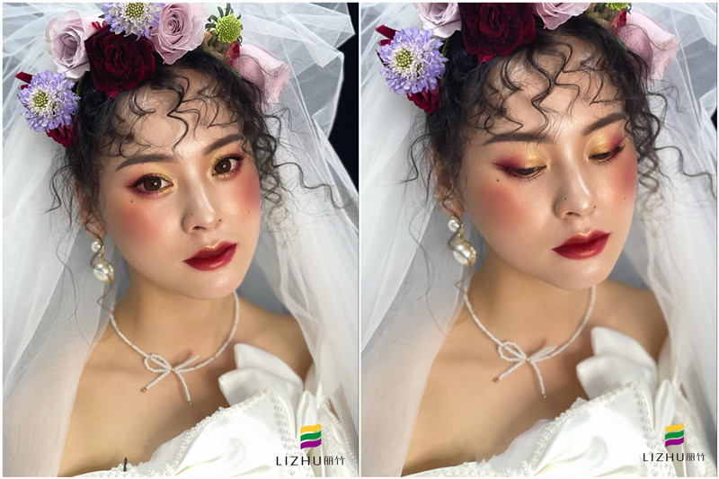 復(fù)古油畫風(fēng)格新娘 ，南寧彩妝學(xué)校新娘妝作品