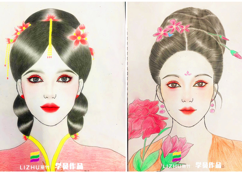 化妝美人圖欣賞，廣西化妝師美妝師學(xué)校作品