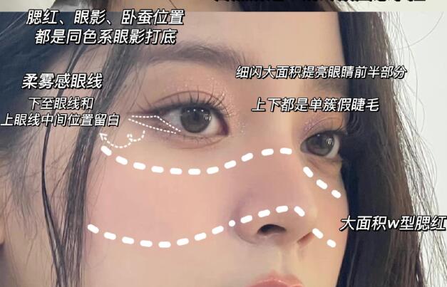 釣系眼妝教程，廣西彩妝美妝學(xué)校整理好了