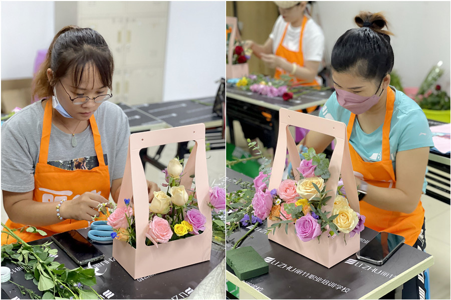 手提花籃的特點(diǎn)，廣西南寧花藝師學(xué)校課件分享