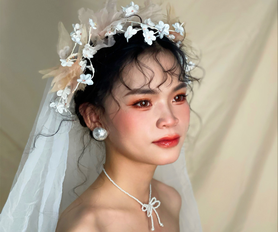 慵懶法式浪漫新娘，南寧妝容造型培訓(xùn)作品