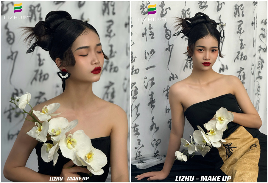 新中式國風(fēng)造型，南寧人物寫真化妝學(xué)校作品