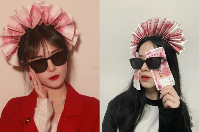  新娘簪錢花創(chuàng)意拍照，廣西彩妝寫真分享