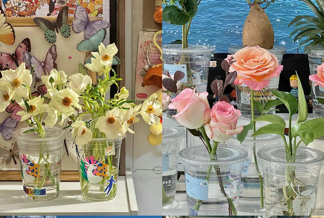 美麗杯子花束，廣西插花造型學校培訓