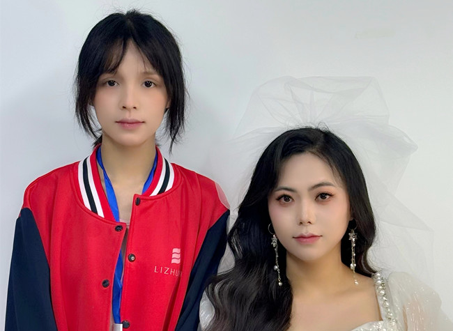 婚禮披發(fā)新娘，廣西培訓美妝師作品