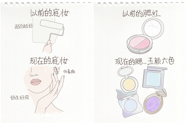 以前化妝vs現(xiàn)在化妝，南寧化妝教育學(xué)校分析不同