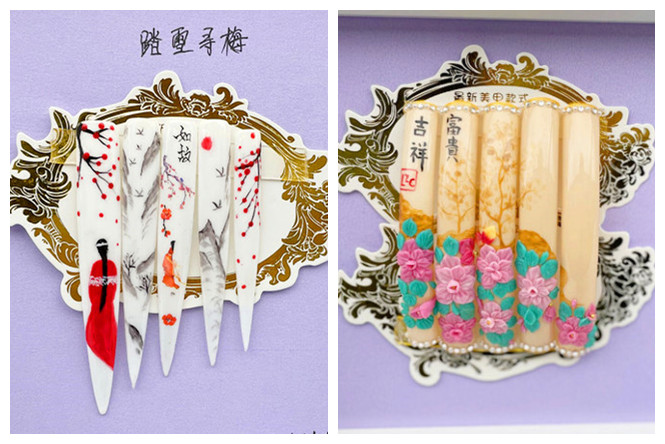 適合新年的國風(fēng)美甲，廣西職業(yè)教育學(xué)員作品展示