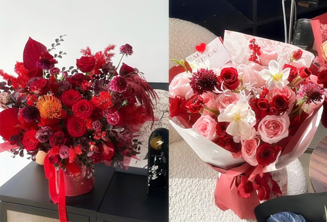 不落俗套新年紅色花束，南寧花藝師學(xué)校推薦