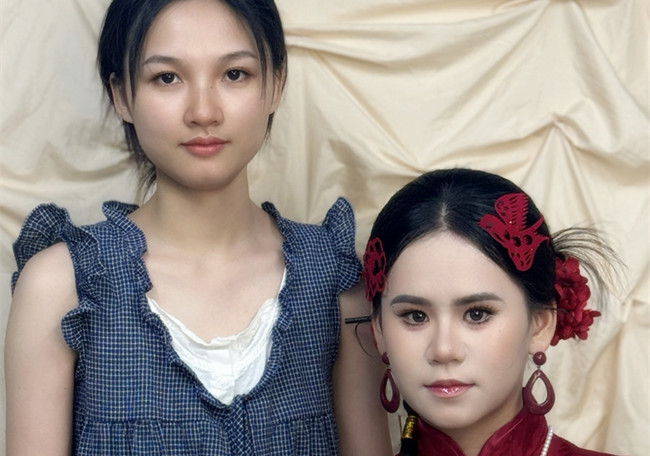 晨袍中式新娘，南寧學(xué)彩妝0基礎(chǔ)作品