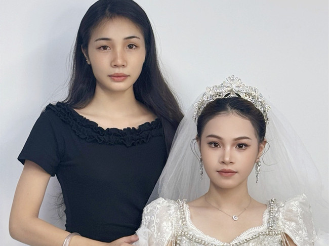 婚禮新娘造型，南寧化妝高彩班學(xué)員作品