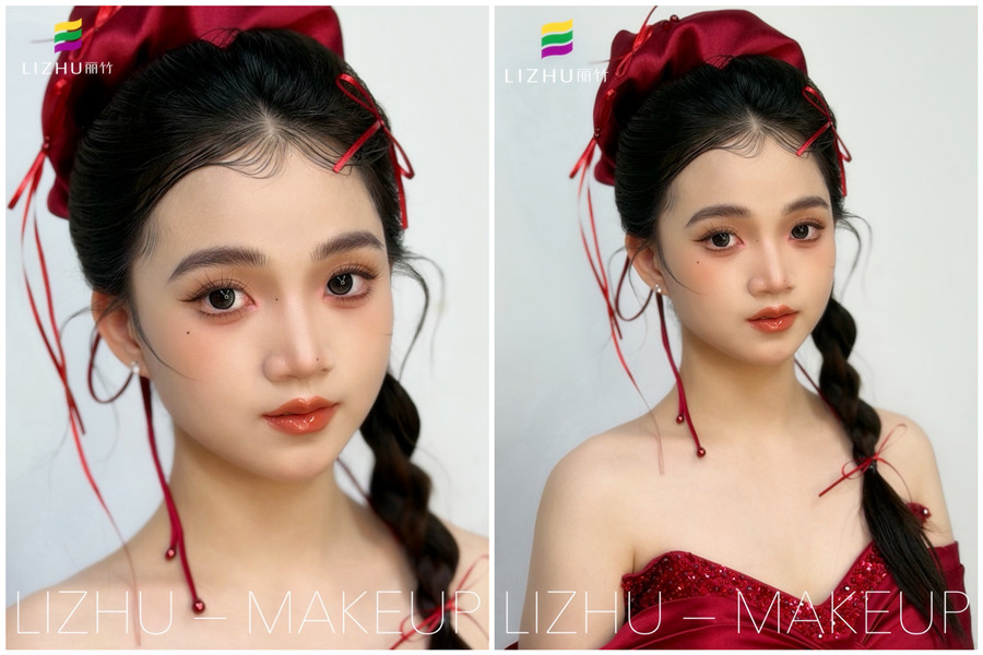 減齡辮子造型，廣西化妝高彩培訓(xùn)作品
